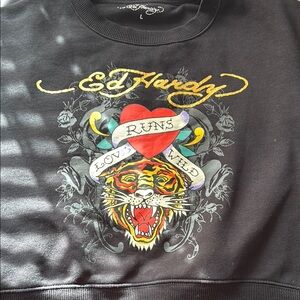 Ed Hardy Black Graphic Sweatshirt